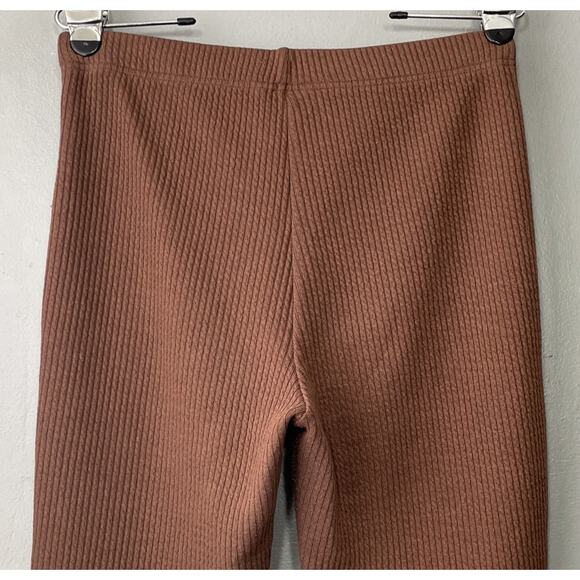 American Eagle Knit Pants Size Large Mocha Brown Pull On Flare Leg Yoga Comfort - Picture 4 of 14